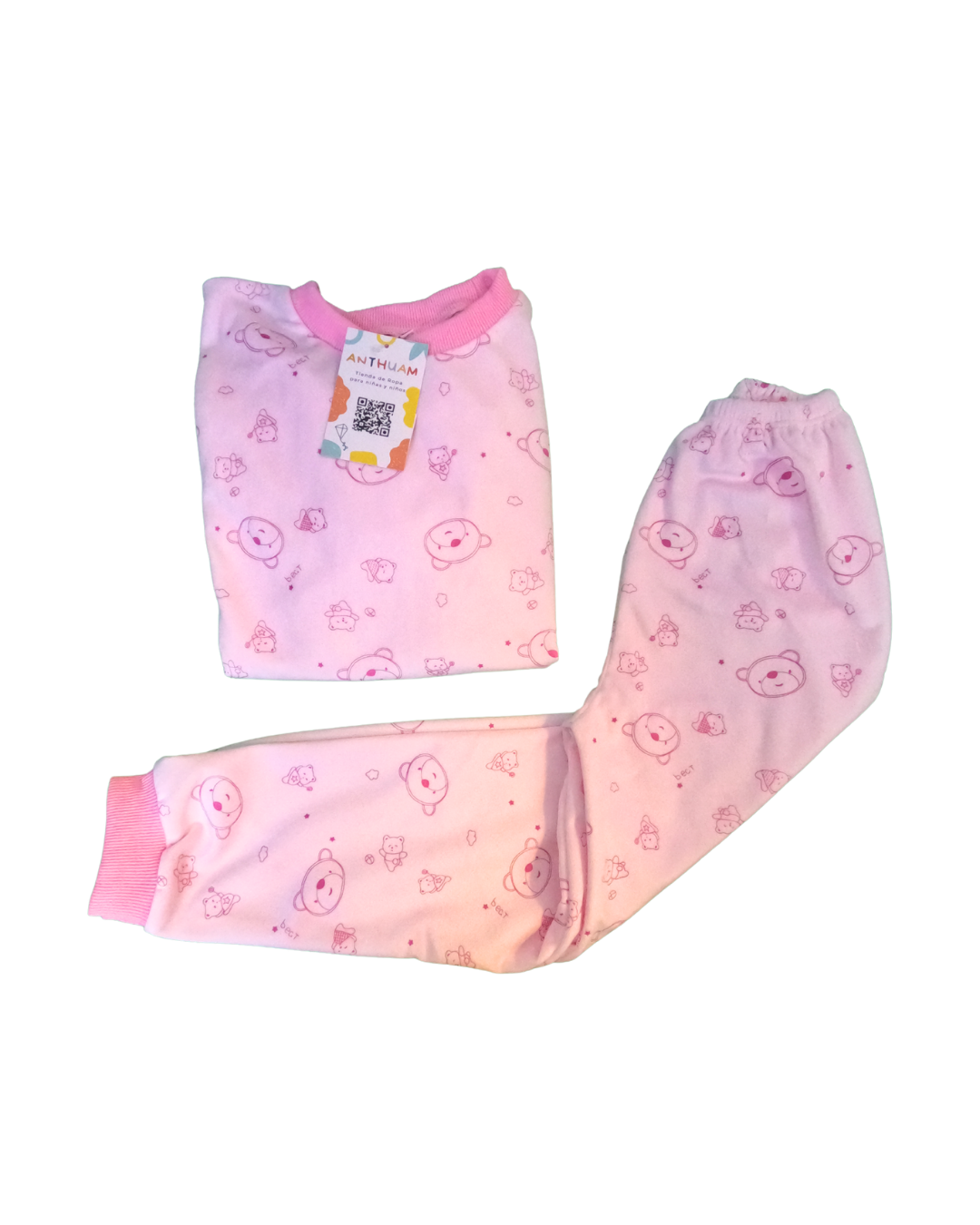 Pijama Terciopelo - Ositos Rosado