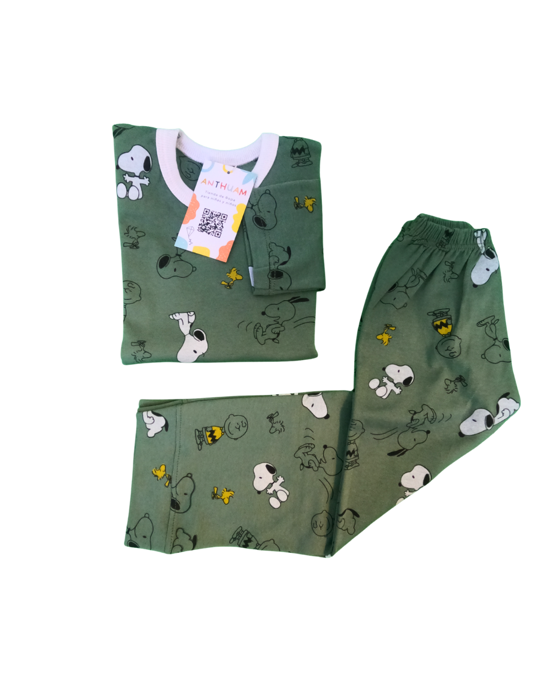 Pima Manga Larga - Snoopie verde oscuro
